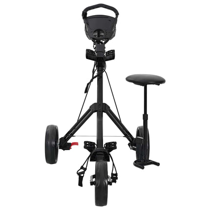 Golf Trolley Met Zitplaats Zwart 95 X 69 X 114 Cm Ijzer