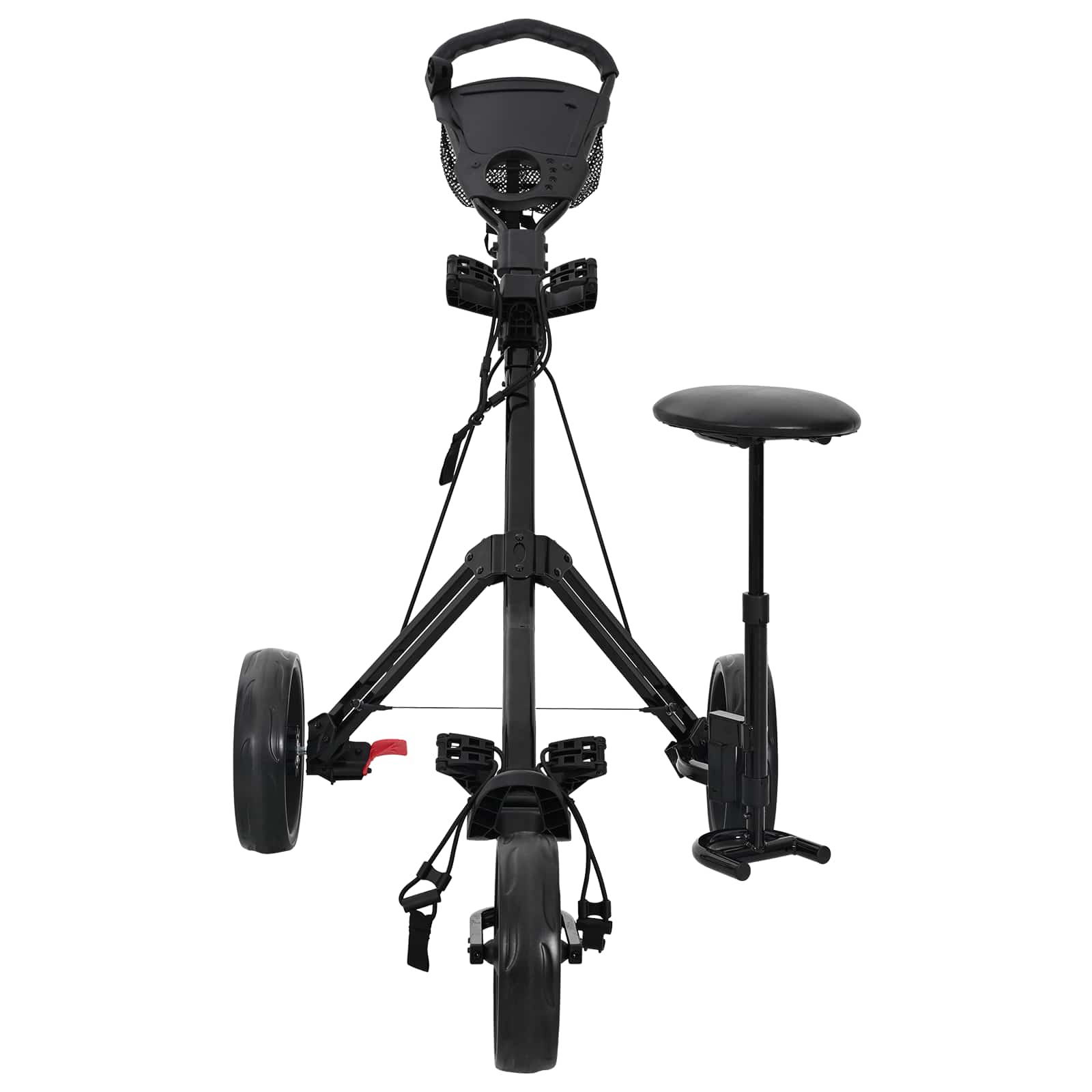 Golf Trolley Met Zitplaats Zwart 95 X 69 X 114 Cm Ijzer