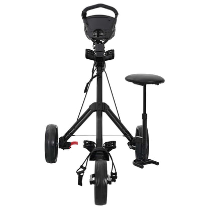Golf Trolley Met Zitplaats Zwart 95 X 69 X 114 Cm Ijzer