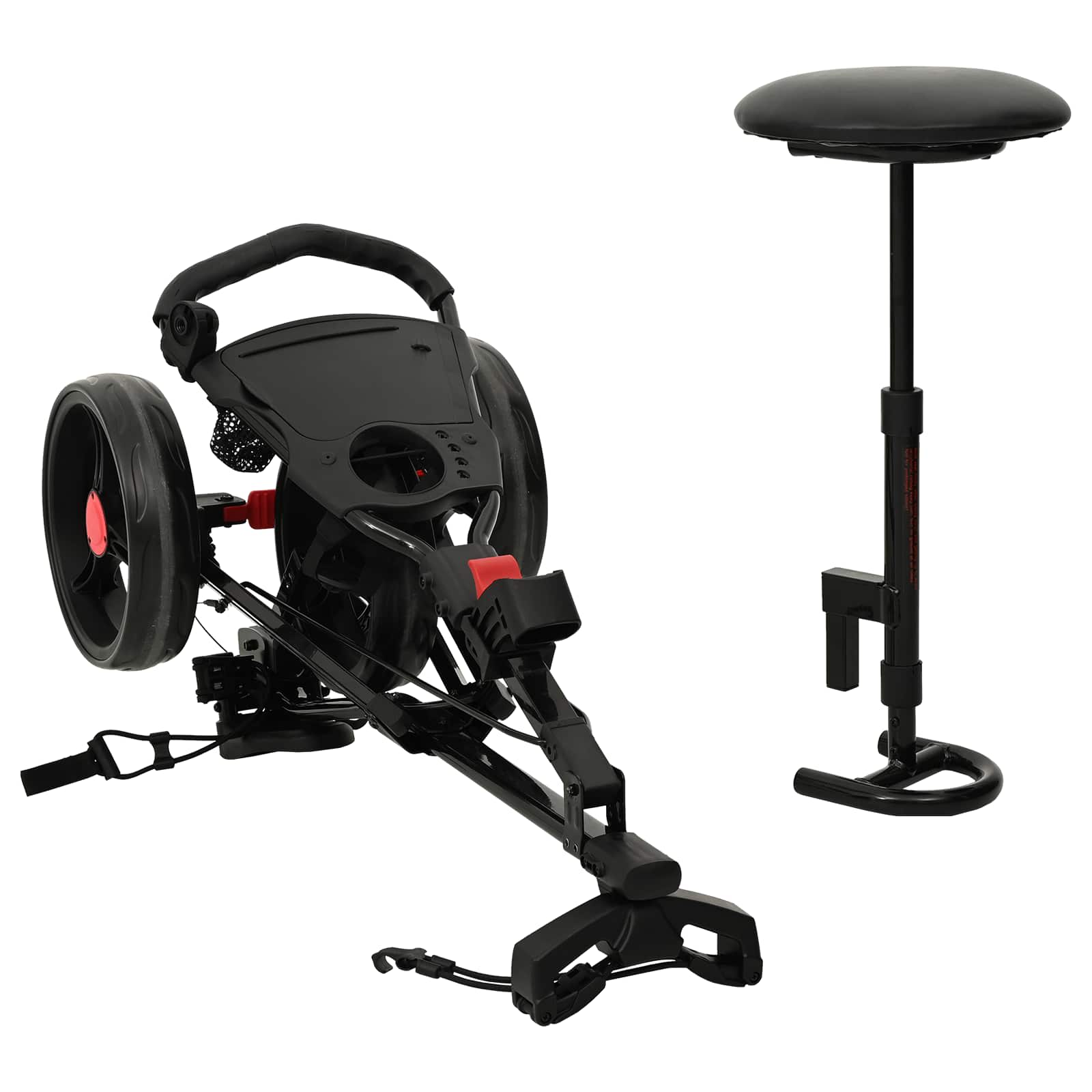 Golf Trolley Met Zitplaats Zwart 95 X 69 X 114 Cm Ijzer