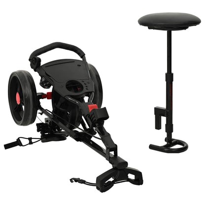 Golf Trolley Met Zitplaats Zwart 95 X 69 X 114 Cm Ijzer