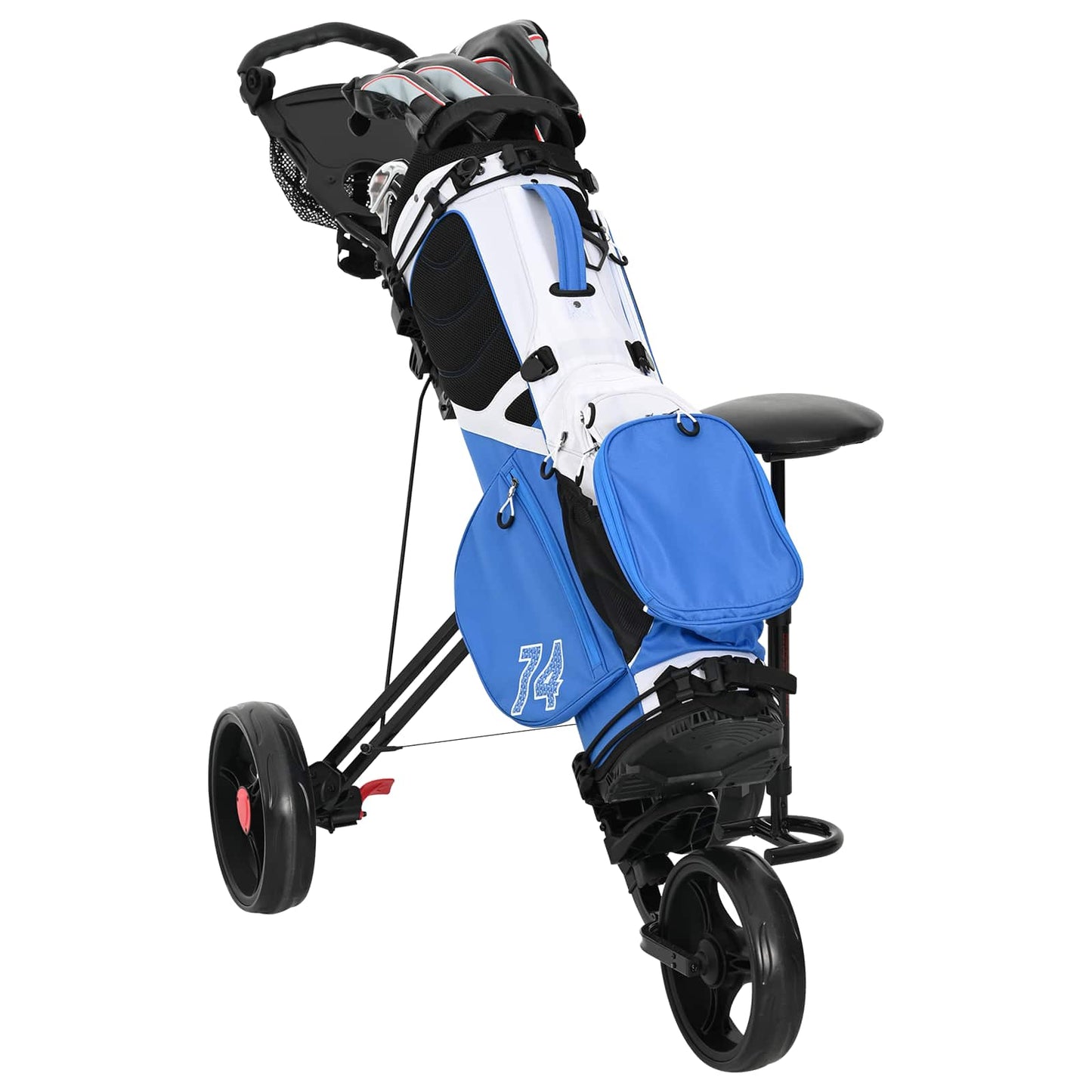 Golf Trolley Met Zitplaats Zwart 95 X 69 X 114 Cm Ijzer