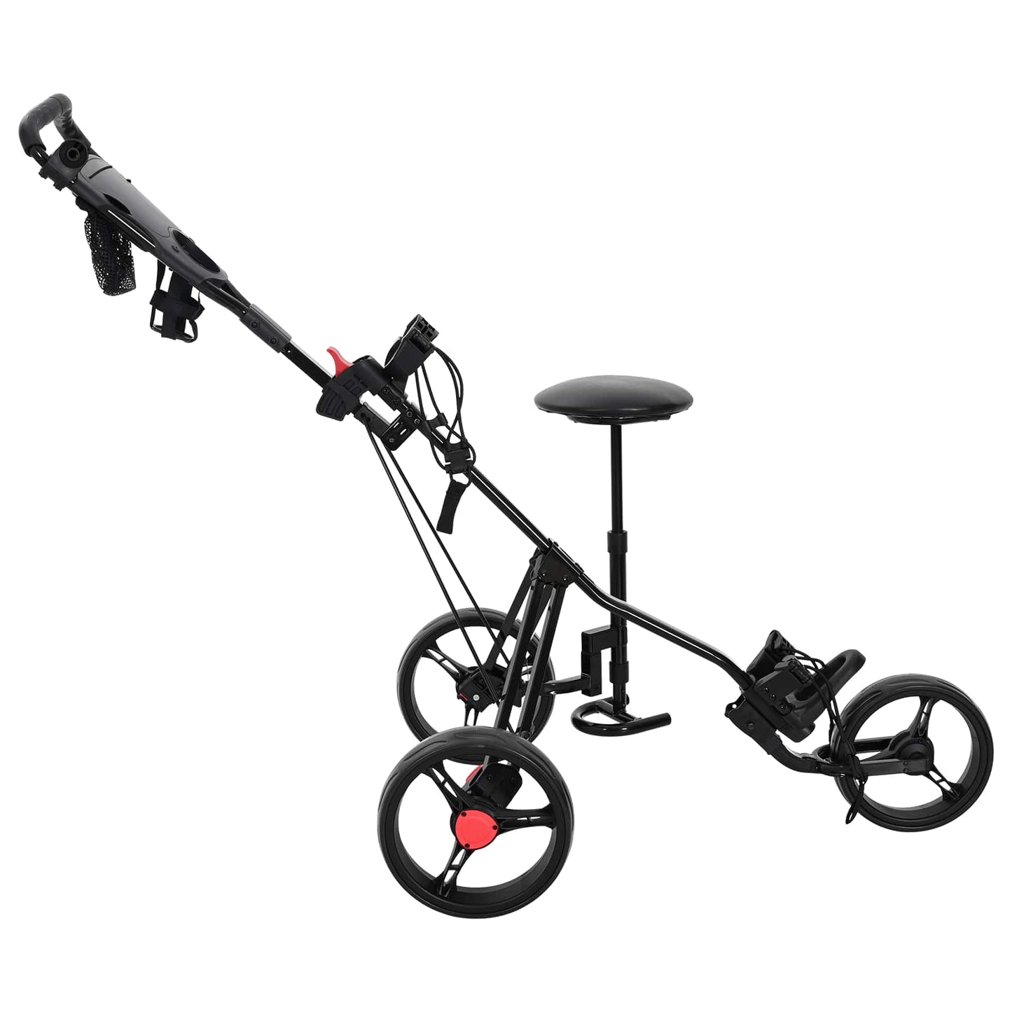 Golf Trolley Met Zitplaats Zwart 95 X 69 X 114 Cm Ijzer