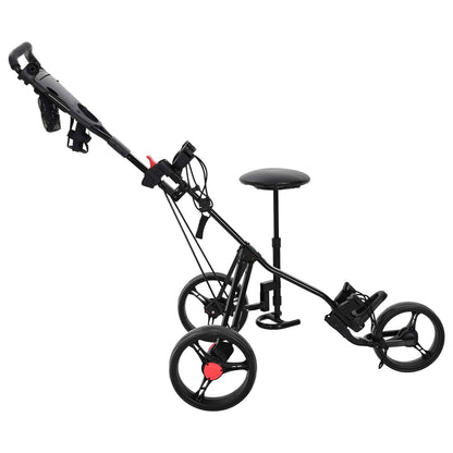 Golf Trolley Met Zitplaats Zwart 95 X 69 X 114 Cm Ijzer