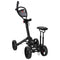 Golf Trolley Met Zitplaats Zwart Aluminium Opvouwbaar
