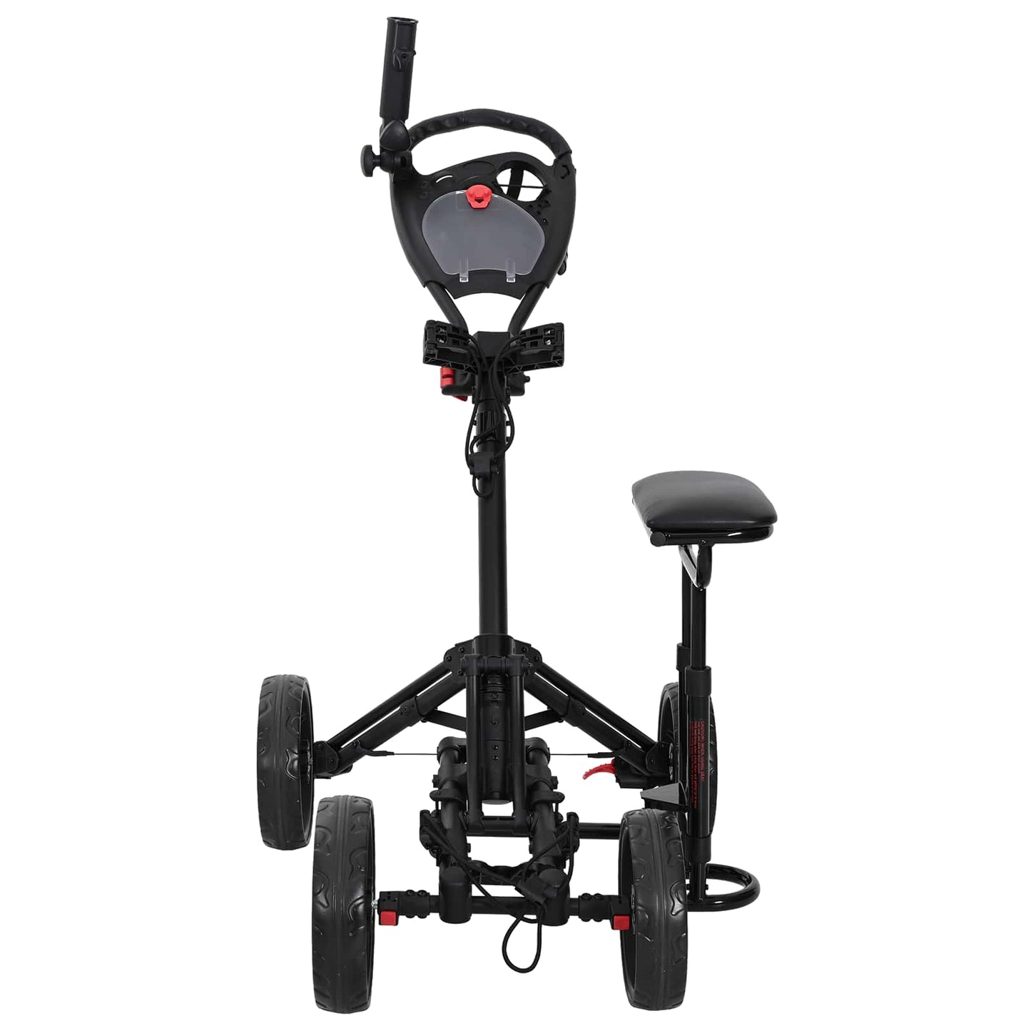 Golf Trolley Met Zitplaats Zwart Aluminium Opvouwbaar