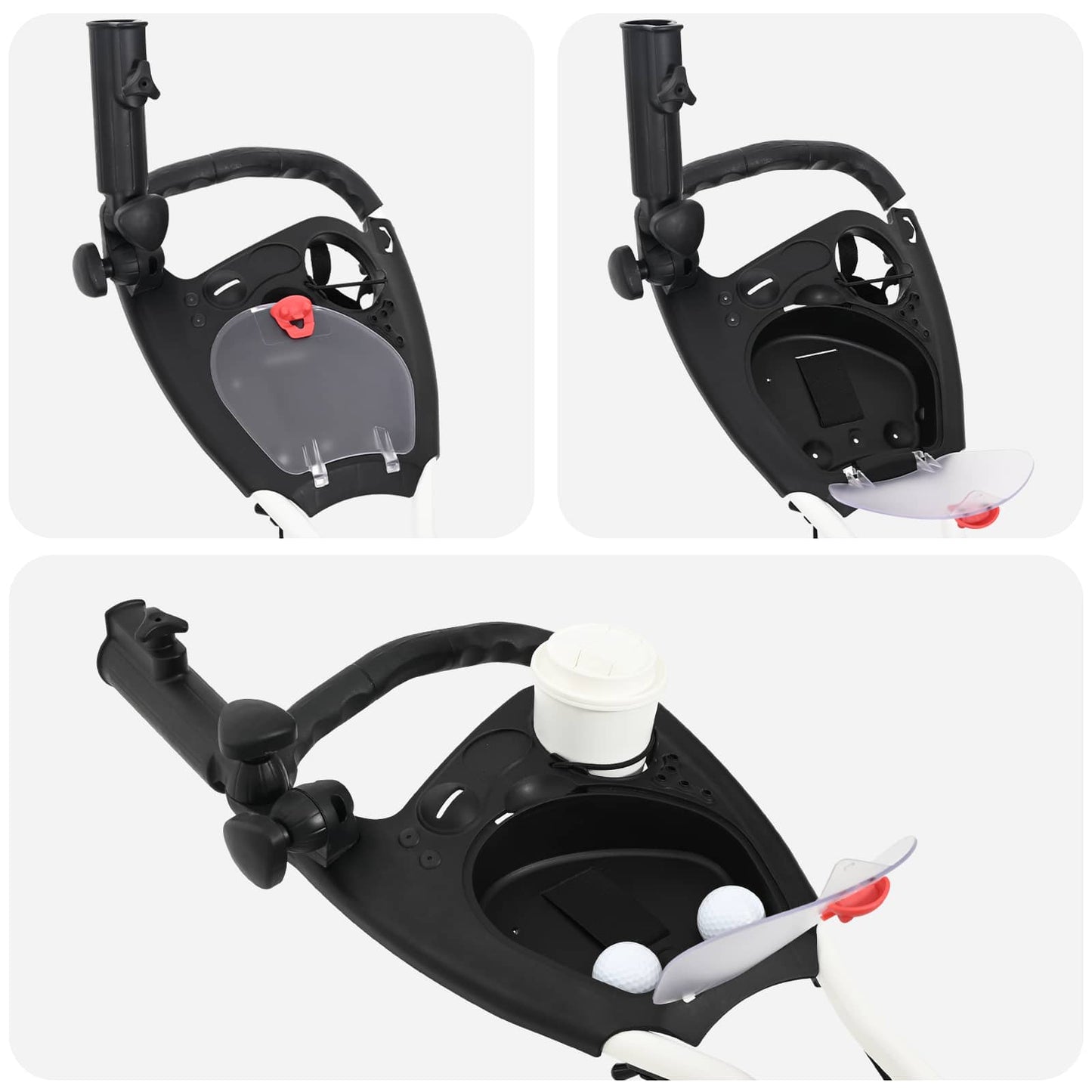 Golf Trolley Zwart En Wit 100 X 69 X 114 Cm Aluminium