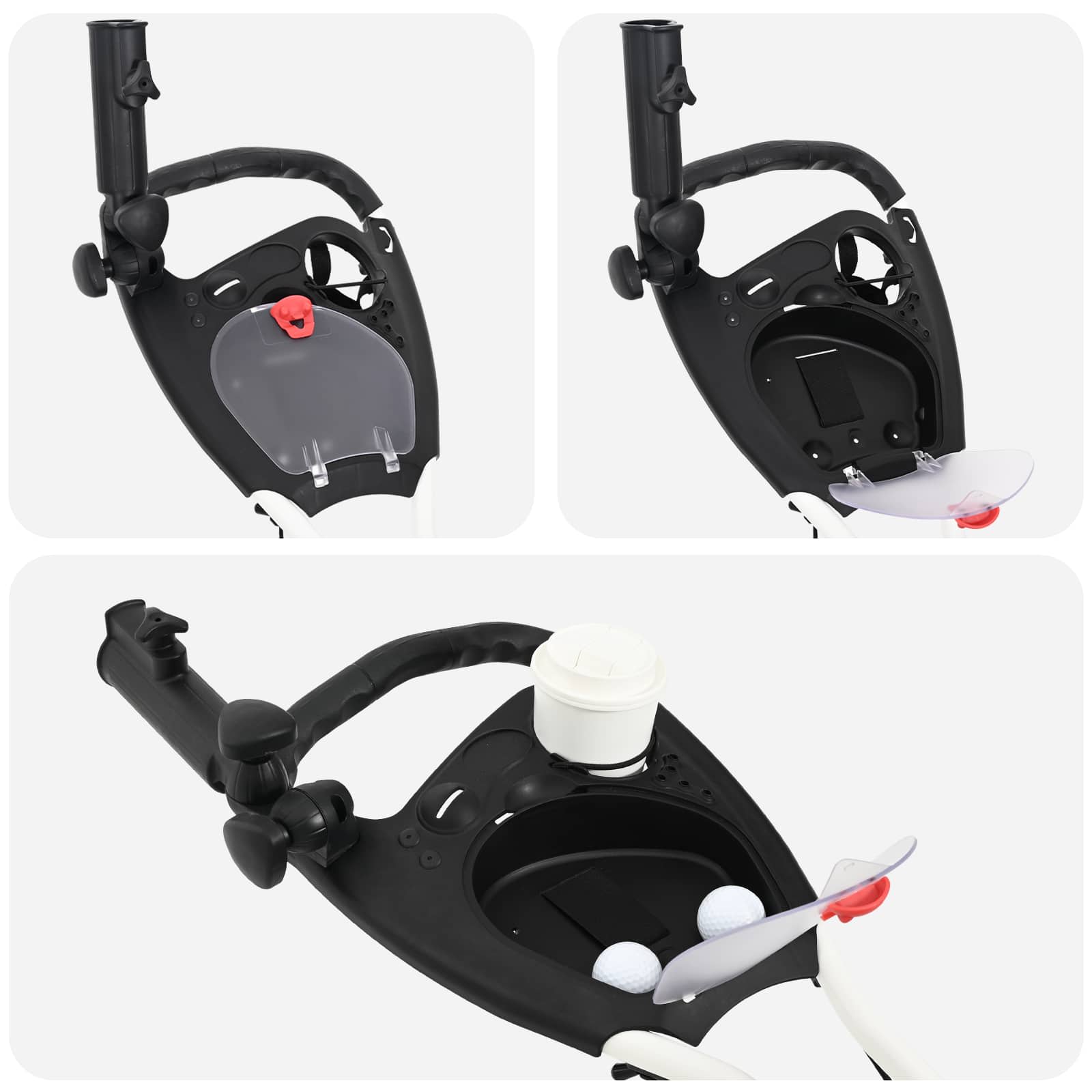 Golf Trolley Zwart En Wit 100 X 69 X 114 Cm Aluminium