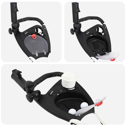 Golf Trolley Zwart En Wit 100 X 69 X 114 Cm Aluminium