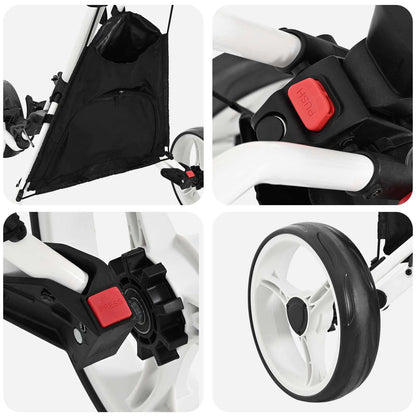 Golf Trolley Zwart En Wit 100 X 69 X 114 Cm Aluminium