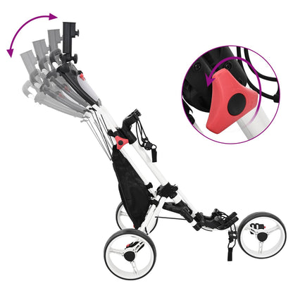 Golf Trolley Zwart En Wit 100 X 69 X 114 Cm Aluminium