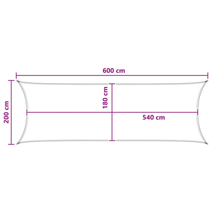 Zonneschaduwzeil Lichtgroen 2 X 6 M Hdpe Taupe