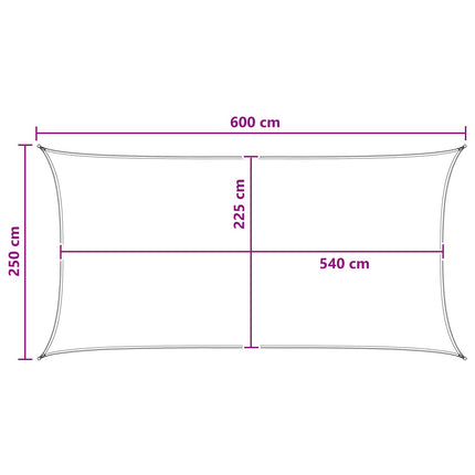 Zonneschaduwzeil Blauw 2,5 X 6 M Hdpe Taupe