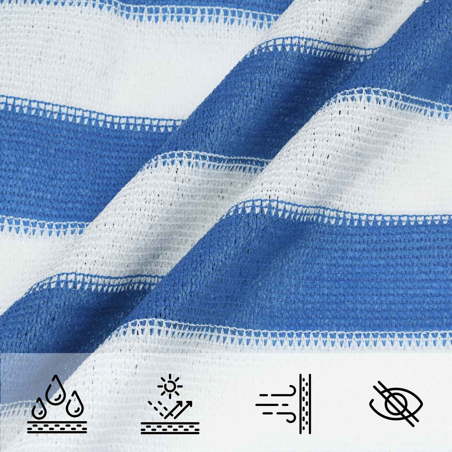 Zonneschaduwzeil Hdpe Blauw En Wit