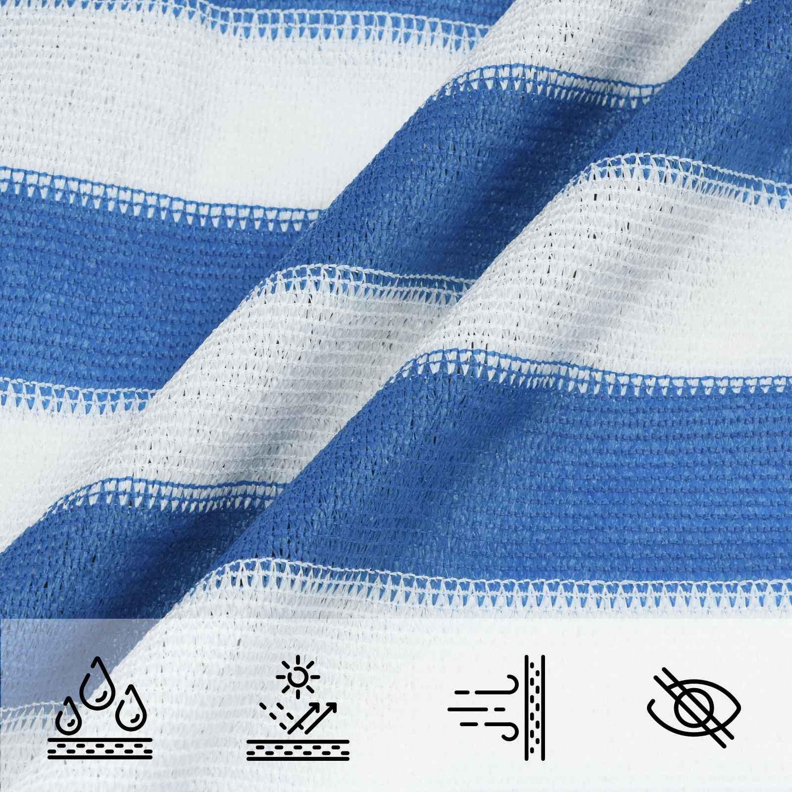 Zonneschaduwzeil Hdpe Blauw En Wit