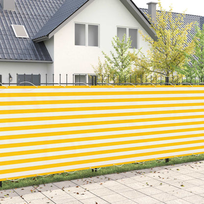 Balkon Privacy Scherm Stof Met Pu-Coating Geel En Wit