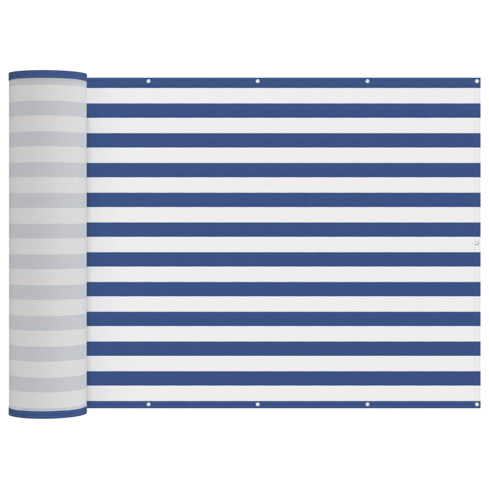 Balkon Privacy Scherm Stof Met Pu-Coating Blauw En Wit