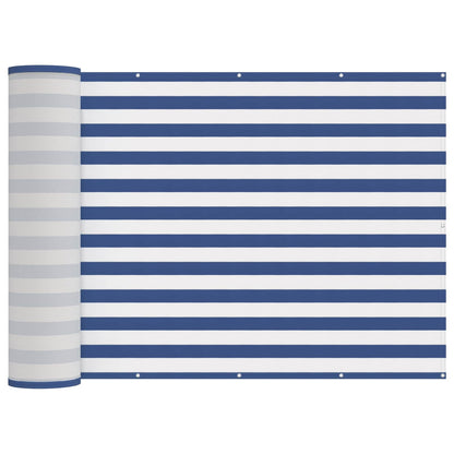 Balkon Privacy Scherm Stof Met Pu-Coating Blauw En Wit