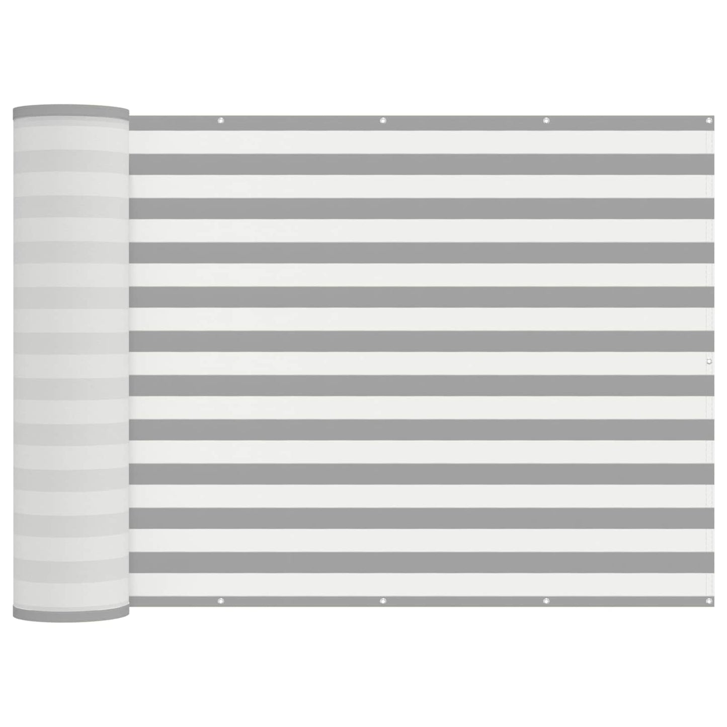 Balkon Privacy Scherm Stof Met Pu-Coating Lichtgrijs En Wit