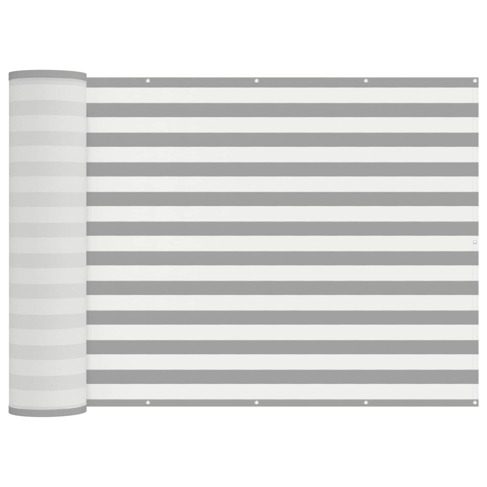 Balkon Privacy Scherm Stof Met Pu-Coating Lichtgrijs En Wit