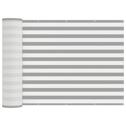 Balkon Privacy Scherm Stof Met Pu-Coating Lichtgrijs En Wit