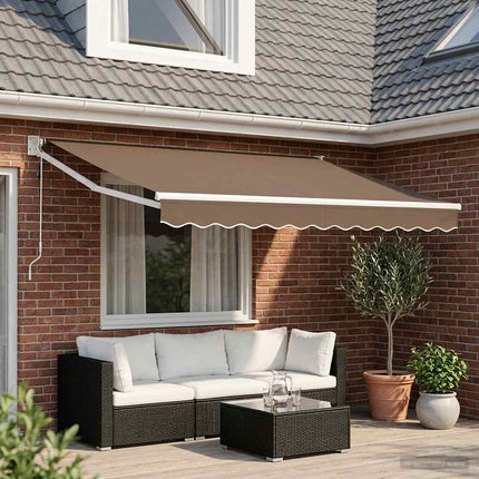 Uitschuifbare Luifel Polyester En Metaal Taupe