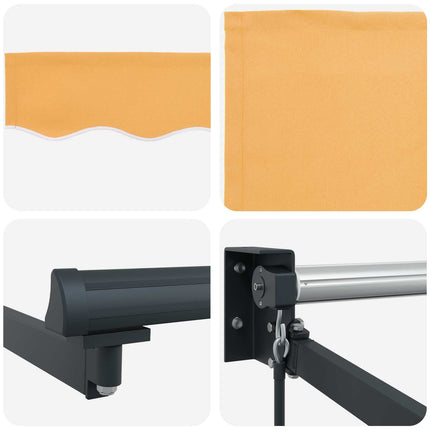 Uitschuifbare Luifel Zand 100% Polyester En Aluminium Zand (Antraciet Frame)