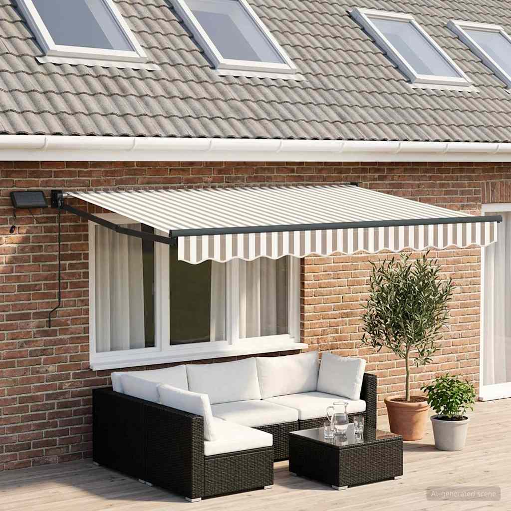 Handbediende Luifel Met Led's Geel, Oranje En Wit