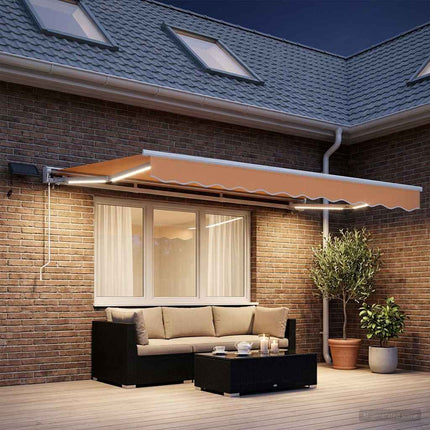 Handmatige Luifelhouder Met Led's En Groen En Wit (Anthraciet Frame)