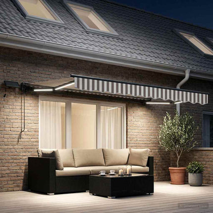 Handmatige Luifelhouder Met Led's En Groen En Wit (Anthraciet Frame)