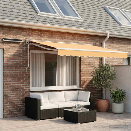 Elektrisch Uittrekbaar Zonnescherm En . Groen En Wit (Anthraciet Frame)