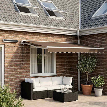 Elektrisch Uittrekbaar Zonnescherm En . Groen En Wit (Anthraciet Frame)