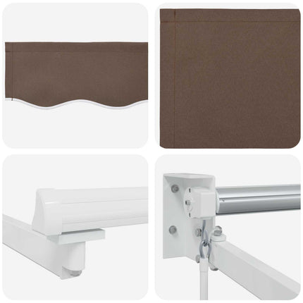 Uitschuifbare Luifel Taupe 100% Polyester En Aluminium Taupe (Witte Frame)