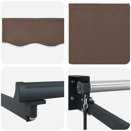 Uitschuifbare Luifel Taupe 100% Polyester En Aluminium Taupe (Antraciet Frame)