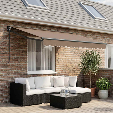 Luifel Uittrekbaar 3X2,5 M Stof En Aluminium Antraciet En Wit
