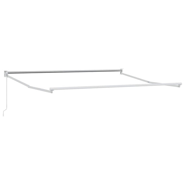 Uitschuifbare Luifel En . Lichtgrijs En Wit (Witte Frame)
