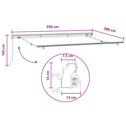 Inklapbaar Zonnescherm Taupe Stof Taupe (Witte Frame)
