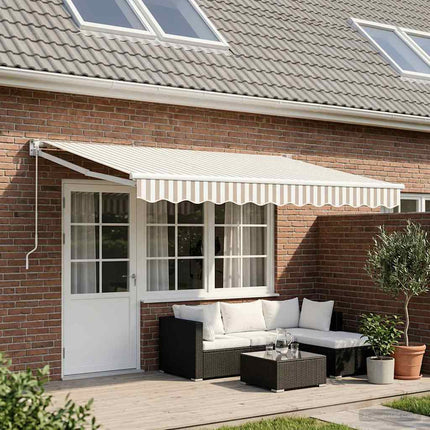 Luifel Uittrekbaar 3X2,5 M Stof En Aluminium Antraciet En Wit