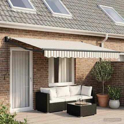 Luifel Uittrekbaar 3X2,5 M Stof En Aluminium Antraciet En Wit