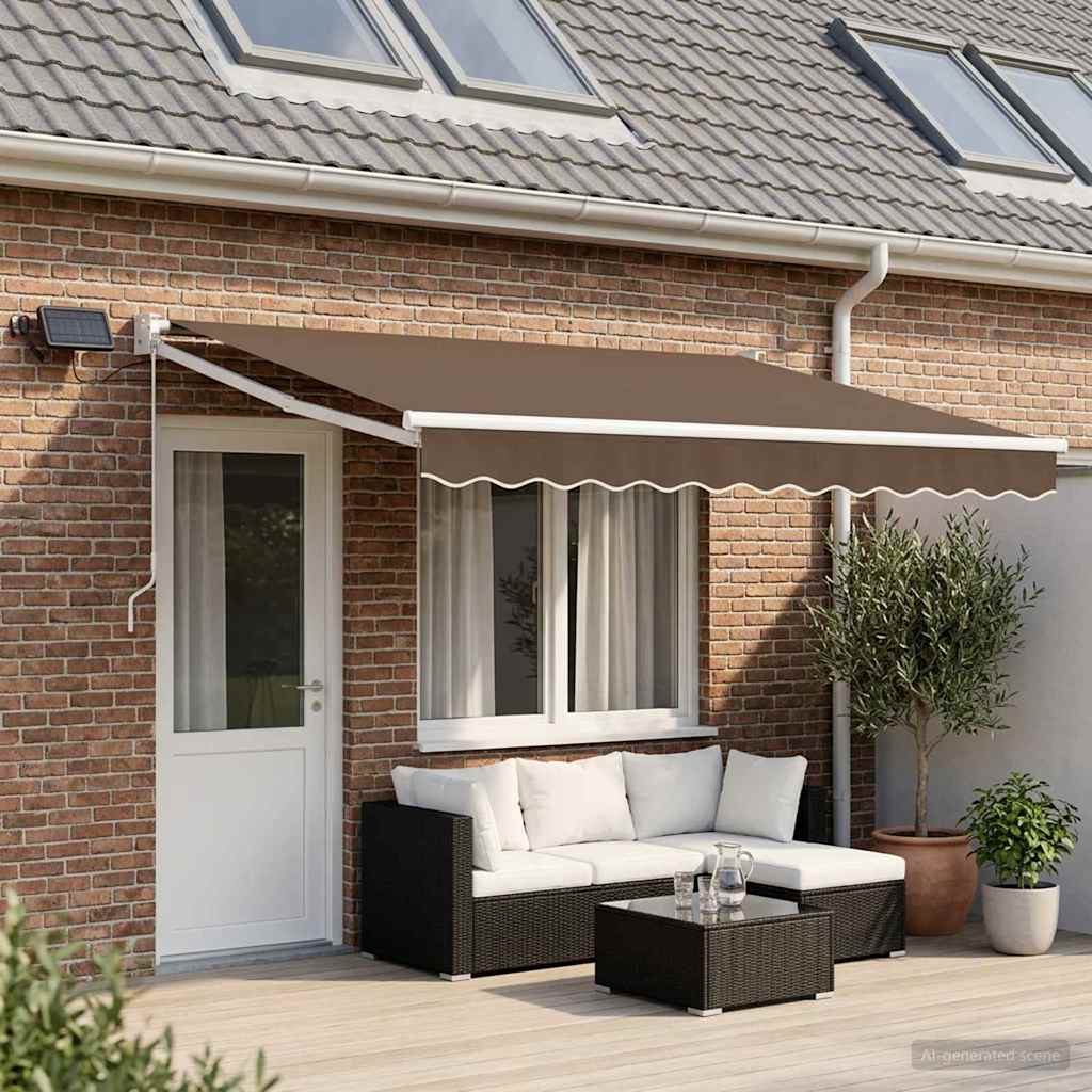 Handbediende Luifel Met Led's Geel, Oranje En Wit
