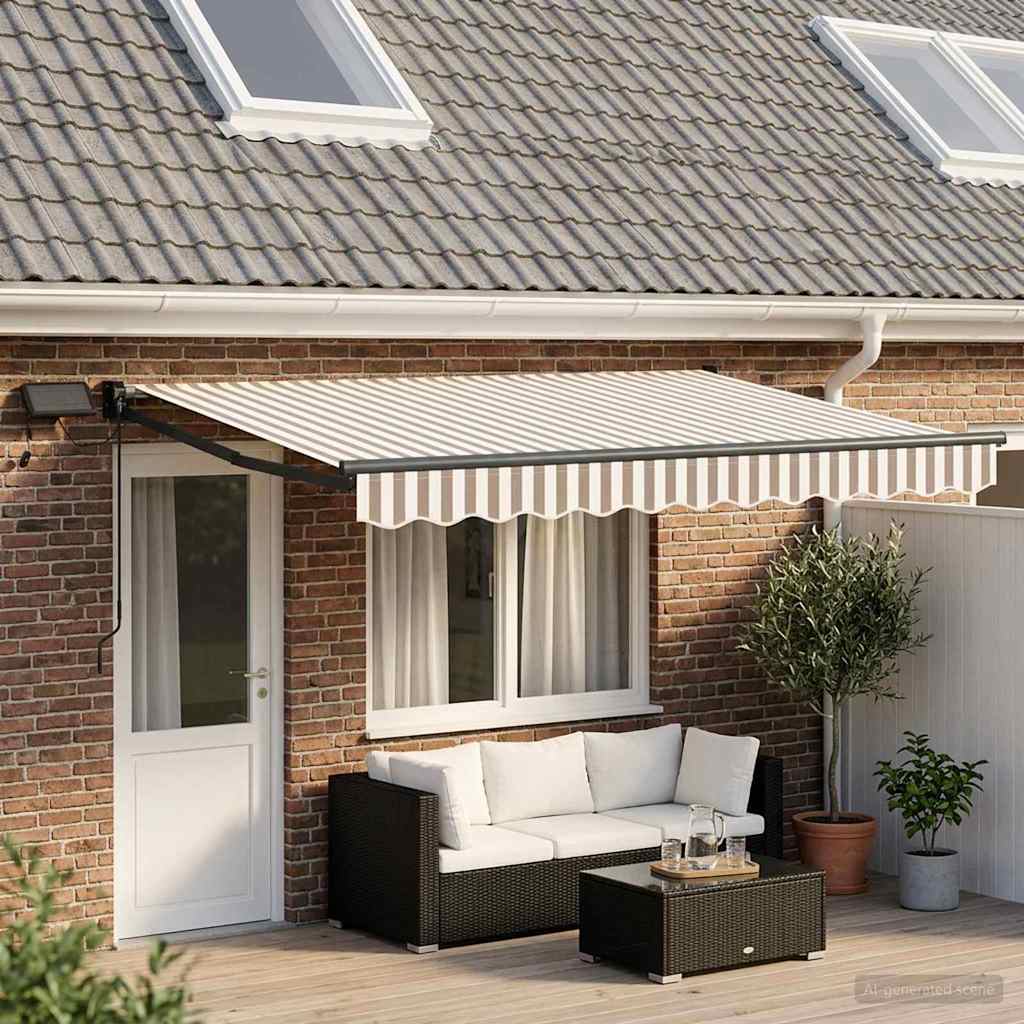 Handbediende Luifel Met Led's Geel, Oranje En Wit