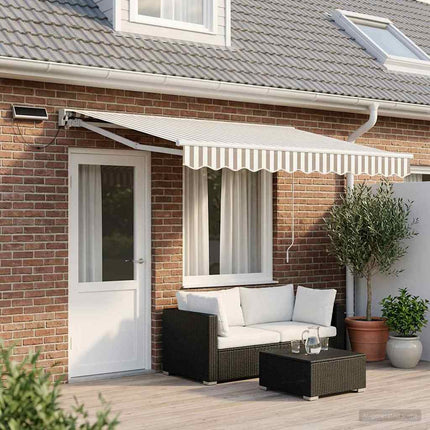 Elektrisch Uittrekbaar Zonnescherm En . Groen En Wit (Anthraciet Frame)