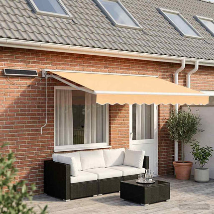 Elektrisch Uittrekbaar Zonnescherm En . Groen En Wit (Anthraciet Frame)