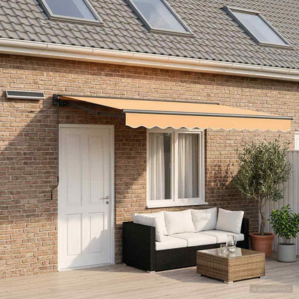 Elektrisch Uittrekbaar Zonnescherm En . Groen En Wit (Anthraciet Frame)