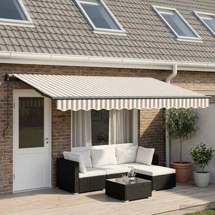 Inklapbaar Zonnescherm Beige 300 X 200 Cm Stof