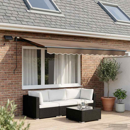 Uitschuifbare Luifel Stof En Aluminium Taupe
