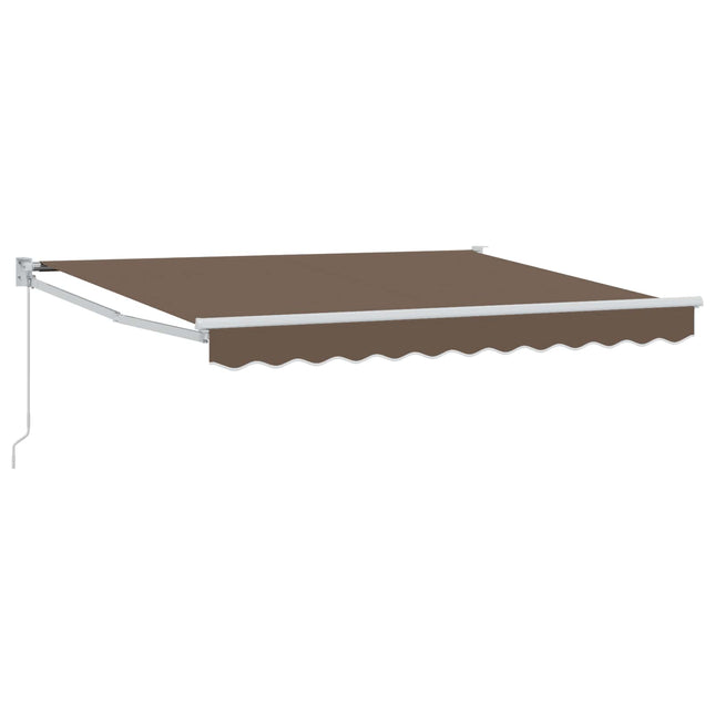 Uitschuifbare Luifel Taupe Polyester En Aluminium Taupe (Witte Frame)