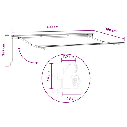 Uitschuifbare Luifel 4 × 3 M Polyester En Aluminium Zand