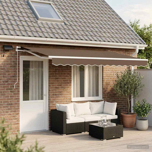 Uitschuifbare Luifel Stof En Aluminium Taupe