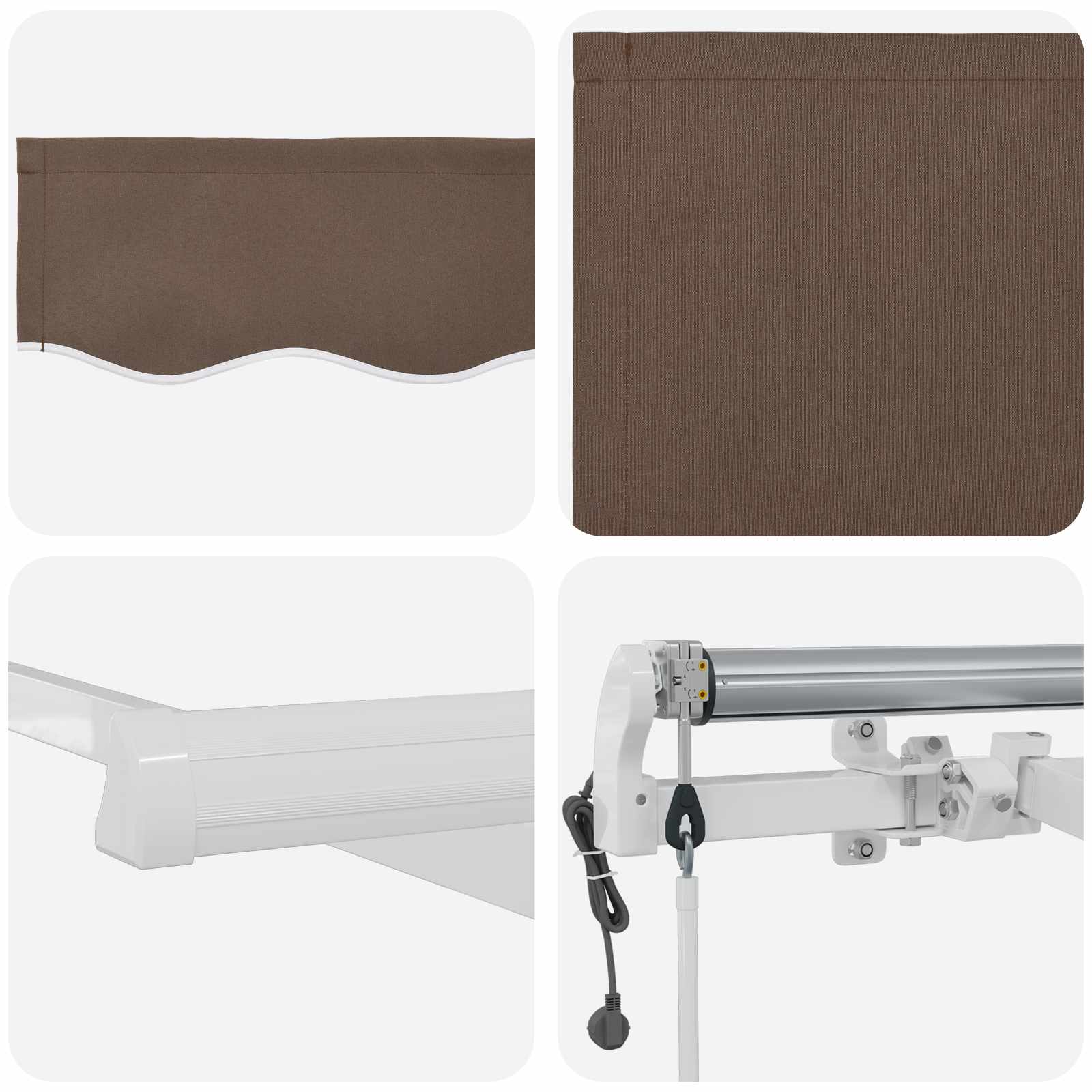Uitschuifbare Luifel Taupe 4 × 3 M Stof En Aluminium Taupe